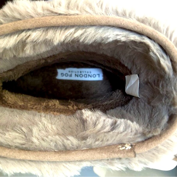 Women's London Fog LFW-Cozy Taupe
Beige Fur Collared Ankle Boots Size 6 - Picture 13 of 16